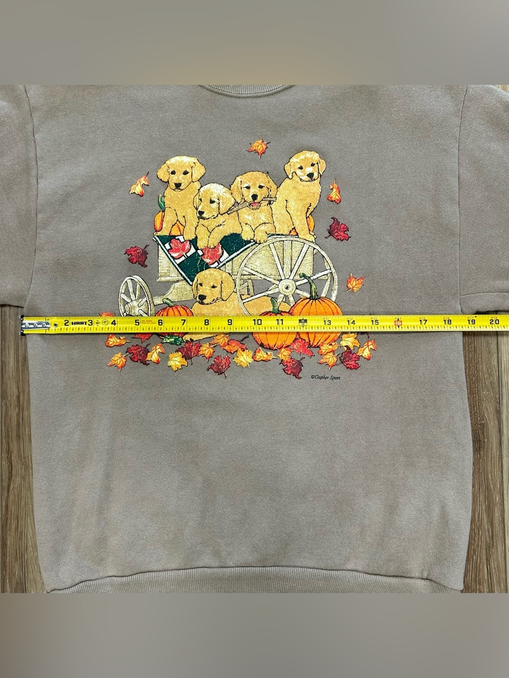 Vtg Russell Jerzees Puppy Dog Fall Halloween Pumpkin Sweatshirt USA Made, Medium - Picture 5 of 7